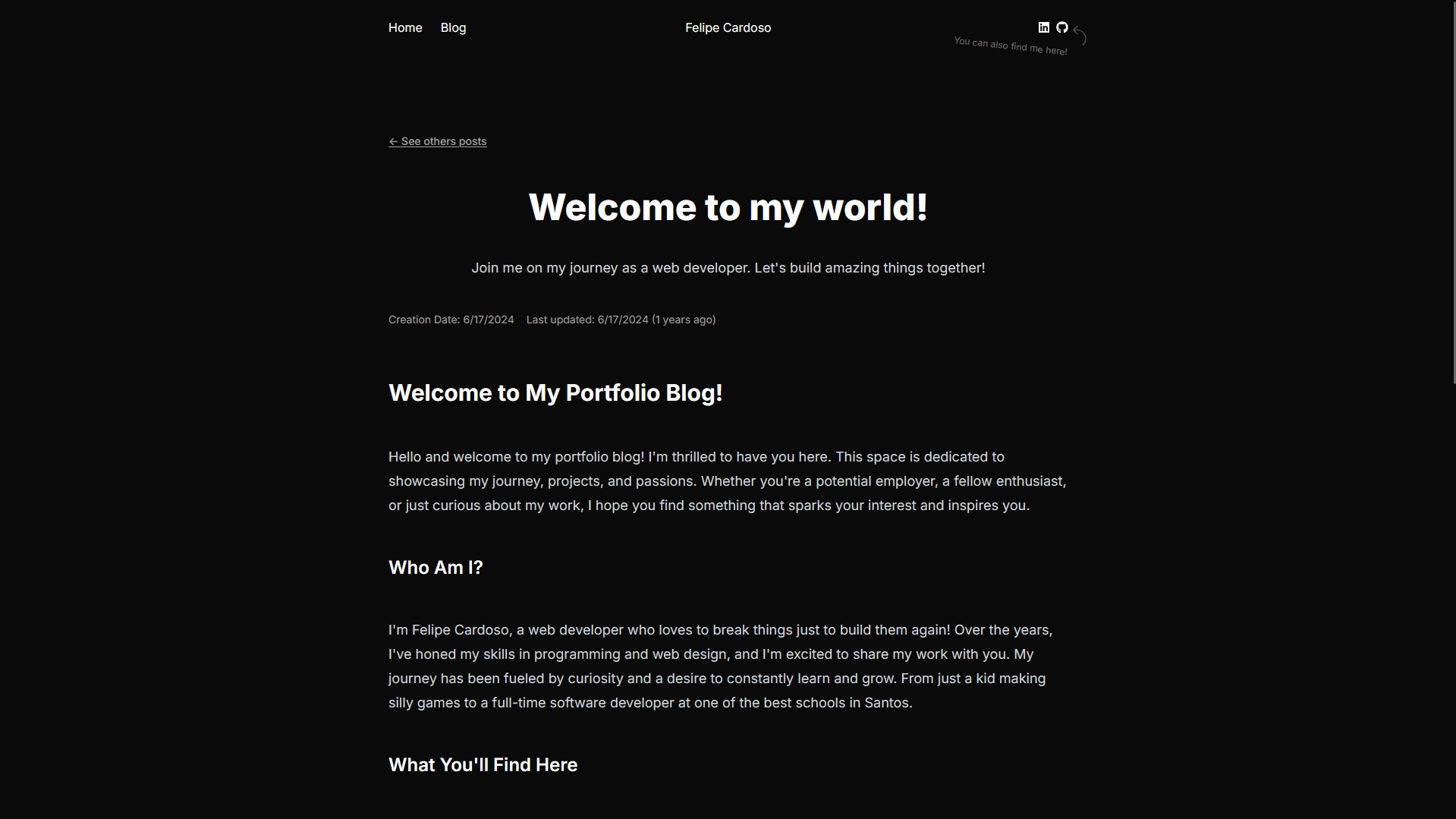 Imagem do Projeto Portfolio com Blog